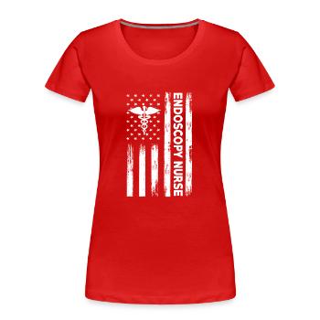USA Fahne Endoskopie Krankenschwester Amerika - Frauen Premium Bio T-Shirt - Rot - Vorne - Mia (176cm)