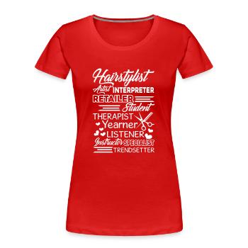 Hair Stylist Hair Stylist Definition - Women's Premium Organic T-Shirt - red - Front - Mia (176cm)