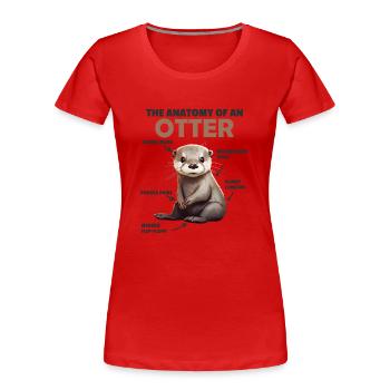 Explication de la loutre douce Anatomie d’une loutre - T-shirt bio Premium Femme - rouge - Devant - Mia (176cm)