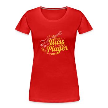 Bassist Bass Bass Guitar Bass Guitarist Musician - Women's Premium Organic T-Shirt - red - Front - Mia (176cm)
