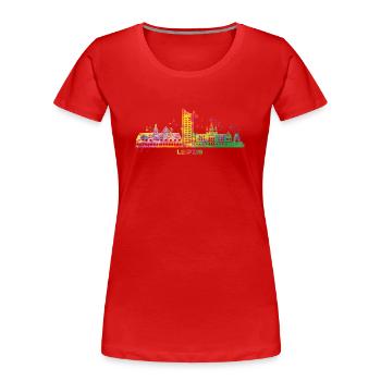 Leipzig Skyline Paysage urbain coloré Leipzig - T-shirt bio Premium Femme - rouge - Devant - Mia (176cm)