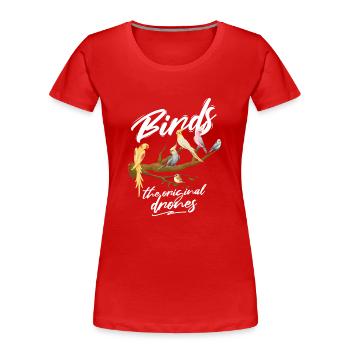 Vogel Lustiger Vogelbeobachter Vogelbeobachtung - Frauen Premium Bio T-Shirt - Rot - Vorne - Mia (176cm)