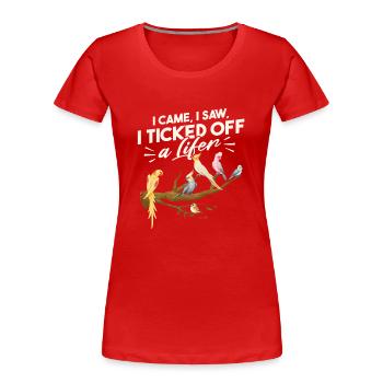 Vogelbeobachter Lustige Vogelbeobachtung Vogelbeobachtung Humor - Frauen Premium Bio T-Shirt - Rot - Vorne - Mia (176cm)