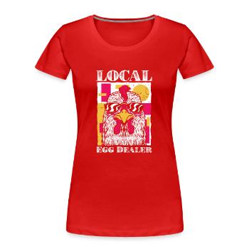 Vintage Local Egg Dealer Chicken Farming Chicken - Frauen Premium Bio T-Shirt - Rot - Vorne - Mia (176cm)