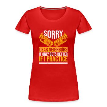 Blasorchester Design Für Euphonium-bariton-spieler - T-shirt bio Premium Femme - rouge - Devant - Mia (176cm)