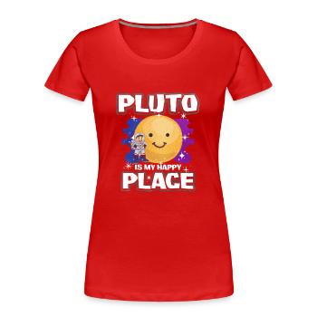 Pluto Planet Gift - Women's Premium Organic T-Shirt - red - Front - Mia (176cm)