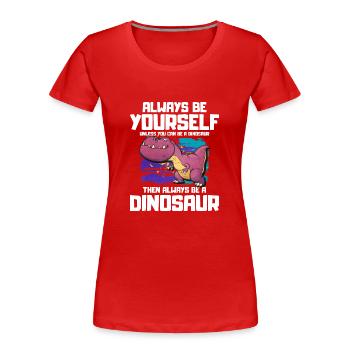 T-Rex - Frauen Premium Bio T-Shirt - Rot - Vorne - Mia (176cm)