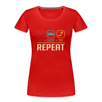 Flipper-Arcade-Spieler - Frauen Premium Bio T-Shirt - Rot - Vorne - Mia (176cm)