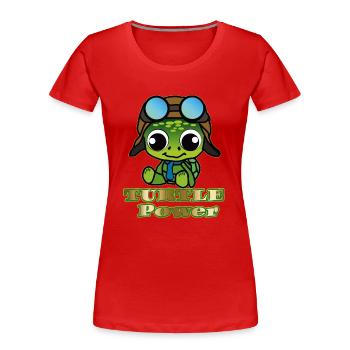 Turtle Power - Frauen Premium Bio T-Shirt - Rot - Vorne - Mia (176cm)