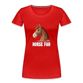 Pferd comic cartoon style - Frauen Premium Bio T-Shirt - Rot - Vorne - Mia (176cm)