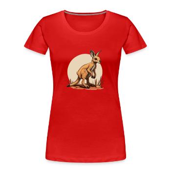 Känguru comic cartoon Style - Frauen Premium Bio T-Shirt - Rot - Vorne - Mia (176cm)