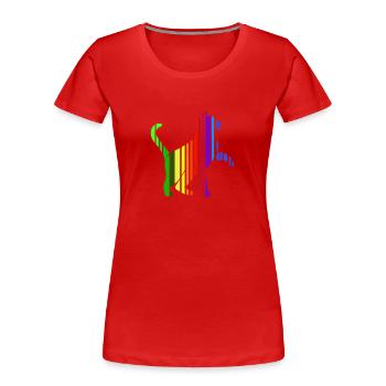 Chat coloré en arc-en-ciel rayures chats ami - T-shirt bio Premium Femme - rouge - Devant - Mia (176cm)
