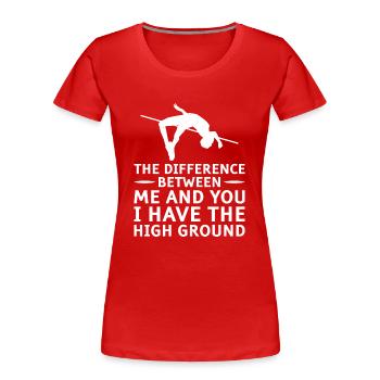 Saut à la perche Saut à la perche Athlétisme - T-shirt bio Premium Femme - rouge - Devant - Mia (176cm)