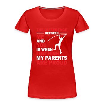 Saut à la perche Saut à la perche Athlétisme - T-shirt bio Premium Femme - rouge - Devant - Mia (176cm)