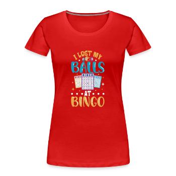 Bingo Card Game Grandma Bingo Player Bingo Cards - Frauen Premium Bio T-Shirt - Rot - Vorne - Mia (176cm)