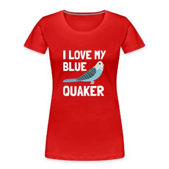 Blue Quaker Parrot Mom - Frauen Premium Bio T-Shirt - Rot - Vorne - Mia (176cm)