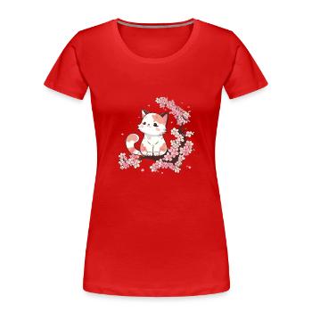 Chat Animaux mignons pour enfants Kawaii Chats - T-shirt bio Premium Femme - rouge - Devant - Mia (176cm)