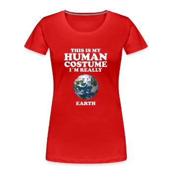 Earth - Women's Premium Organic T-Shirt - red - Front - Mia (176cm)