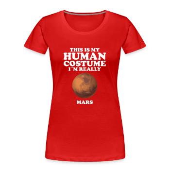 Mars - Frauen Premium Bio T-Shirt - Rot - Vorne - Mia (176cm)