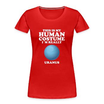 Uranus - Frauen Premium Bio T-Shirt - Rot - Vorne - Mia (176cm)