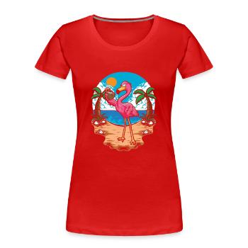 Flamingo - Frauen Premium Bio T-Shirt - Rot - Vorne - Mia (176cm)