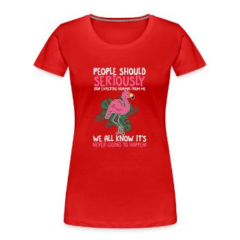 Flamingo - Frauen Premium Bio T-Shirt - Rot - Vorne - Mia (176cm)