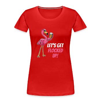 Flamingo - Frauen Premium Bio T-Shirt - Rot - Vorne - Mia (176cm)