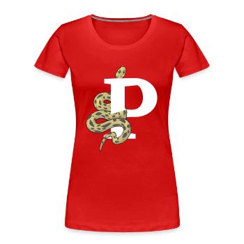 Lettre p serpent - T-shirt bio Premium Femme - rouge - Devant - Mia (176cm)