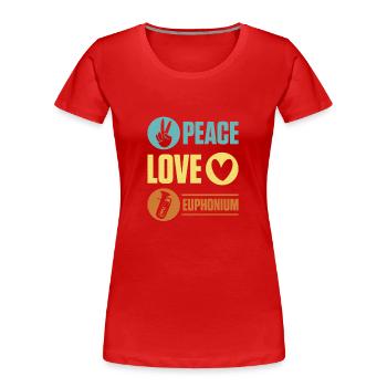 Tiefes Blech Marschieren Bariton Euphonium - Frauen Premium Bio T-Shirt - Rot - Vorne - Mia (176cm)