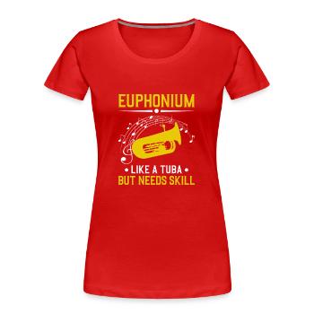 Tiefes Blech Marschieren Bariton Euphonium - Frauen Premium Bio T-Shirt - Rot - Vorne - Mia (176cm)