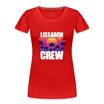 Vacances Lisbonne - T-shirt bio Premium Femme - rouge - Devant - Mia (176cm)