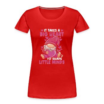 Mignon Professeur Coeur - T-shirt bio Premium Femme - rouge - Devant - Mia (176cm)