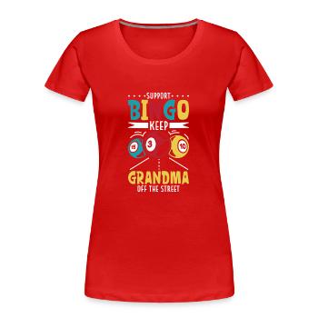 Bingo Card Game Grandma Bingo Player Bingo Cards - Frauen Premium Bio T-Shirt - Rot - Vorne - Mia (176cm)