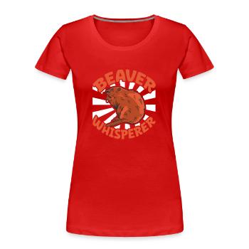 Biber Fan Biber Liebhaber Lustiges Biber Geschenk - Frauen Premium Bio T-Shirt - Rot - Vorne - Mia (176cm)