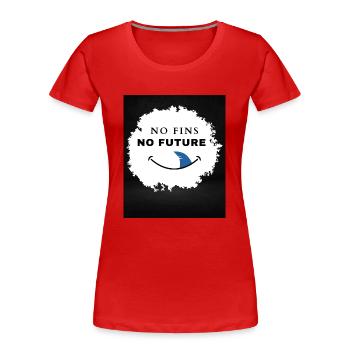 No Fins No Future Safe Sharks - Frauen Premium Bio T-Shirt - Rot - Vorne - Mia (176cm)