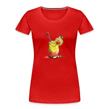 Cocktail - T-shirt bio Premium Femme - rouge - Devant - Mia (176cm)