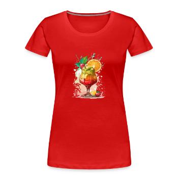 Cocktail - T-shirt bio Premium Femme - rouge - Devant - Mia (176cm)