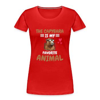 Capybara Animal Favorite Animal Gift Capybara - Women's Premium Organic T-Shirt - red - Front - Mia (176cm)