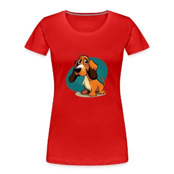 Dog in comic style - Women's Premium Organic T-Shirt - red - Front - Mia (176cm)