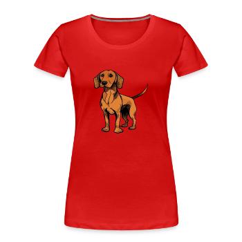 Dog in comic style - Women's Premium Organic T-Shirt - red - Front - Mia (176cm)