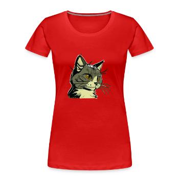 Cat in comic style - Women's Premium Organic T-Shirt - red - Front - Mia (176cm)