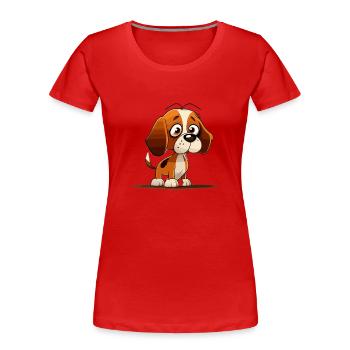 Dog in comic style - Women's Premium Organic T-Shirt - red - Front - Mia (176cm)