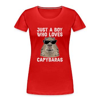 Capybara Nagetier - Frauen Premium Bio T-Shirt - Rot - Vorne - Mia (176cm)