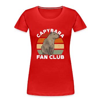 Capybara Nagetier - Frauen Premium Bio T-Shirt - Rot - Vorne - Mia (176cm)