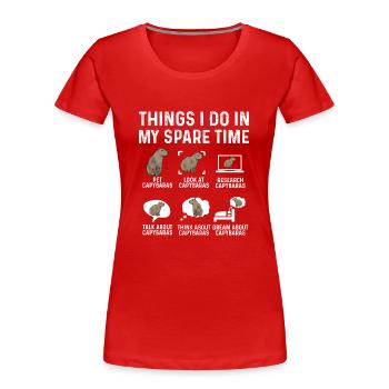 Capybara Nagetier - Frauen Premium Bio T-Shirt - Rot - Vorne - Mia (176cm)