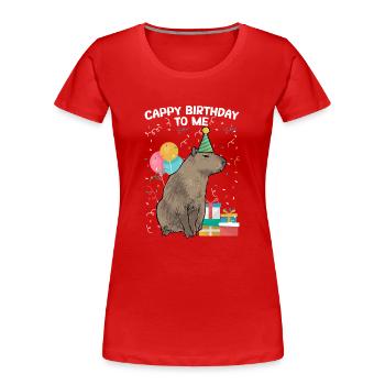 Capybara Nagetier - Frauen Premium Bio T-Shirt - Rot - Vorne - Mia (176cm)