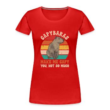 Capybara Nagetier - Frauen Premium Bio T-Shirt - Rot - Vorne - Mia (176cm)