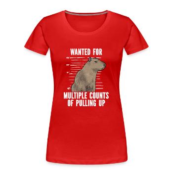 Capybara Nagetier - Frauen Premium Bio T-Shirt - Rot - Vorne - Mia (176cm)