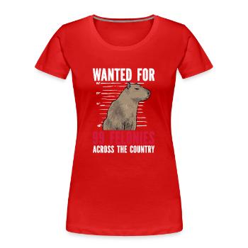 Capybara Nagetier - Frauen Premium Bio T-Shirt - Rot - Vorne - Mia (176cm)
