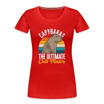 Capybara Nagetier - Frauen Premium Bio T-Shirt - Rot - Vorne - Mia (176cm)
